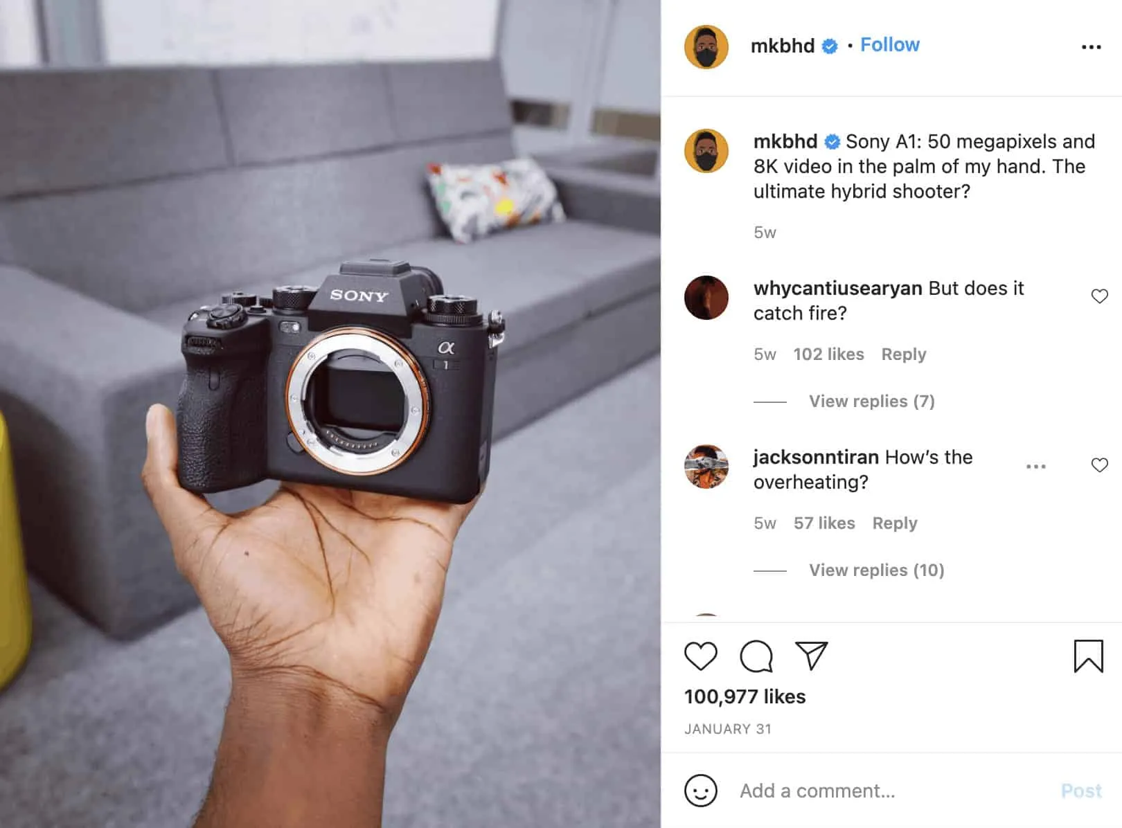 Top tech reviewer @mkbhd Instagram profile