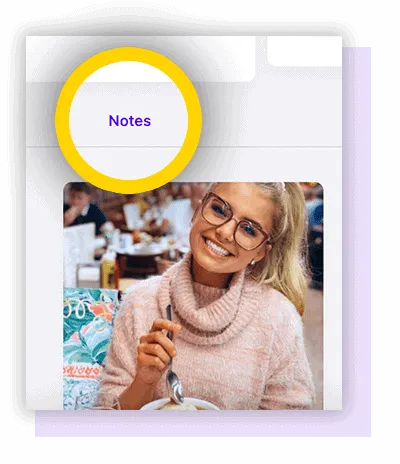 LoudCrowd customer profile with the new Notes tab highlighted