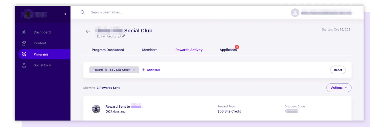 programs tab