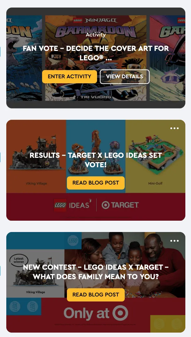 lego website