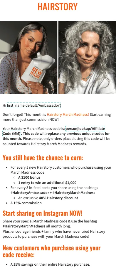 Hairstory uses LoudCrowd's challenges and campaigns functionality to engage influencers