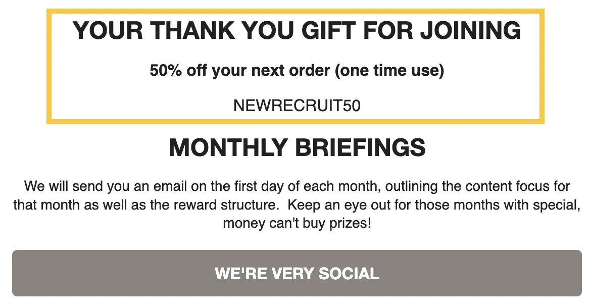 Provide a welcome gift (or product seeding option) to ambassadors