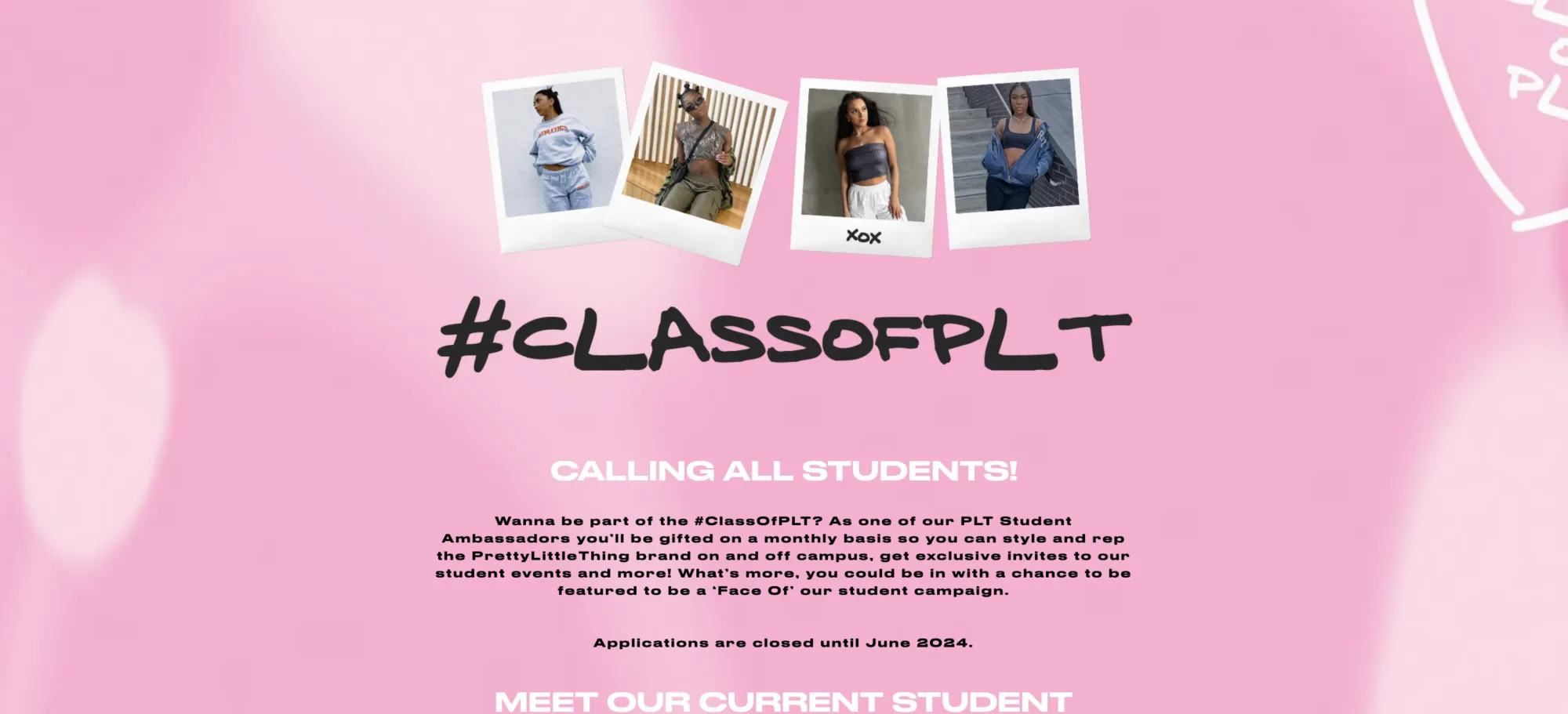 #CLASSOFPLT influencer program calls all students to represent PrettyLittleThing on social media