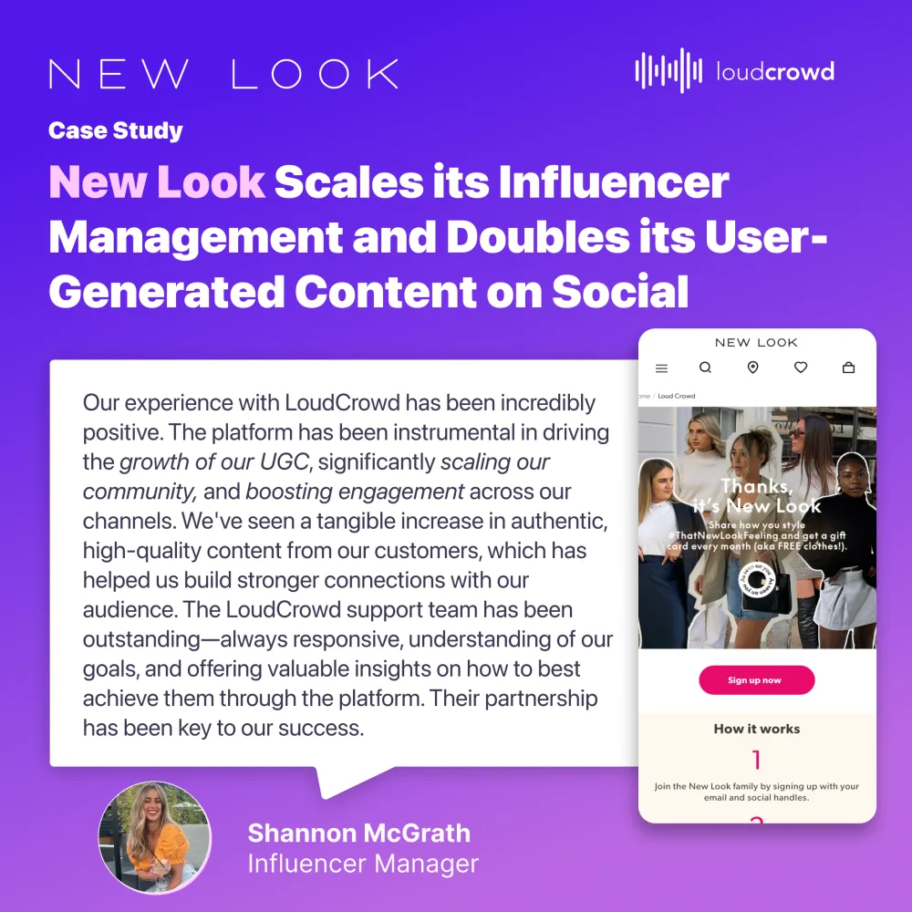 New Look Scales its Influencer Management and Doubles its User-Generated Content on Social