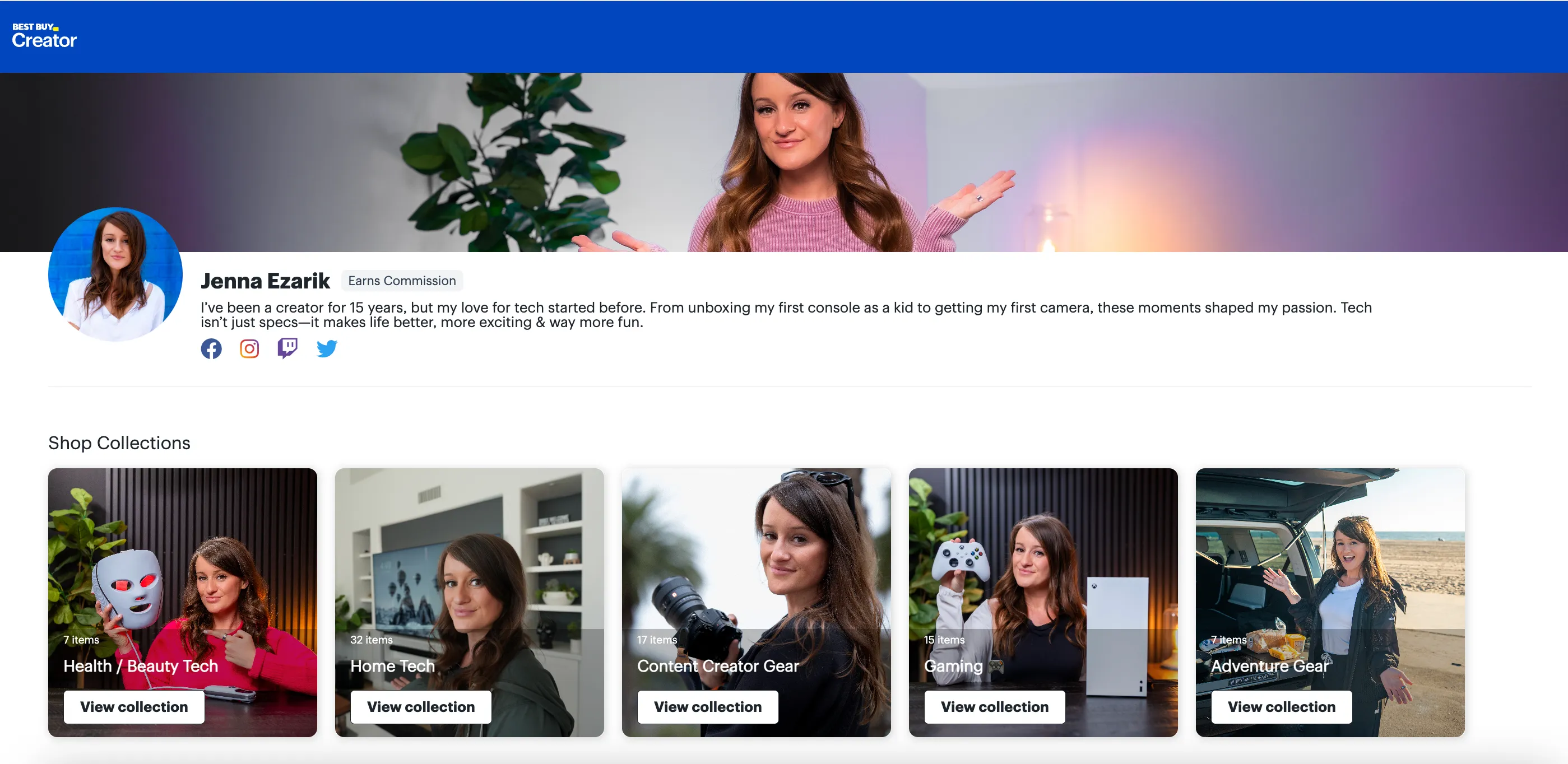 Best Buy Creator storefront for Jenna Ezarik