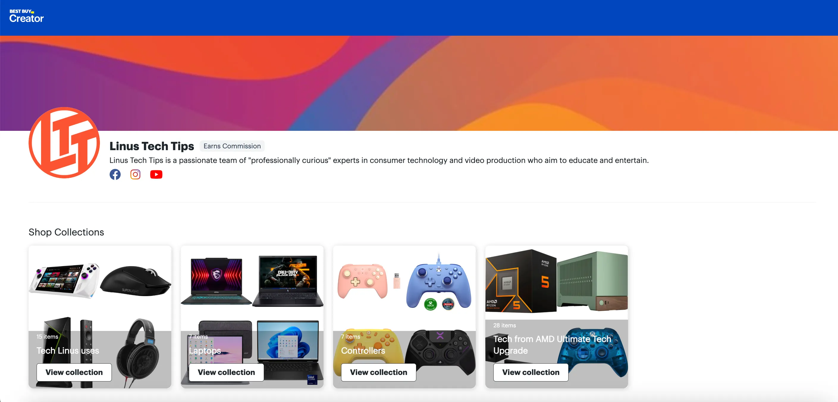 Best Buy Creator storefront for Linus Tech Tips