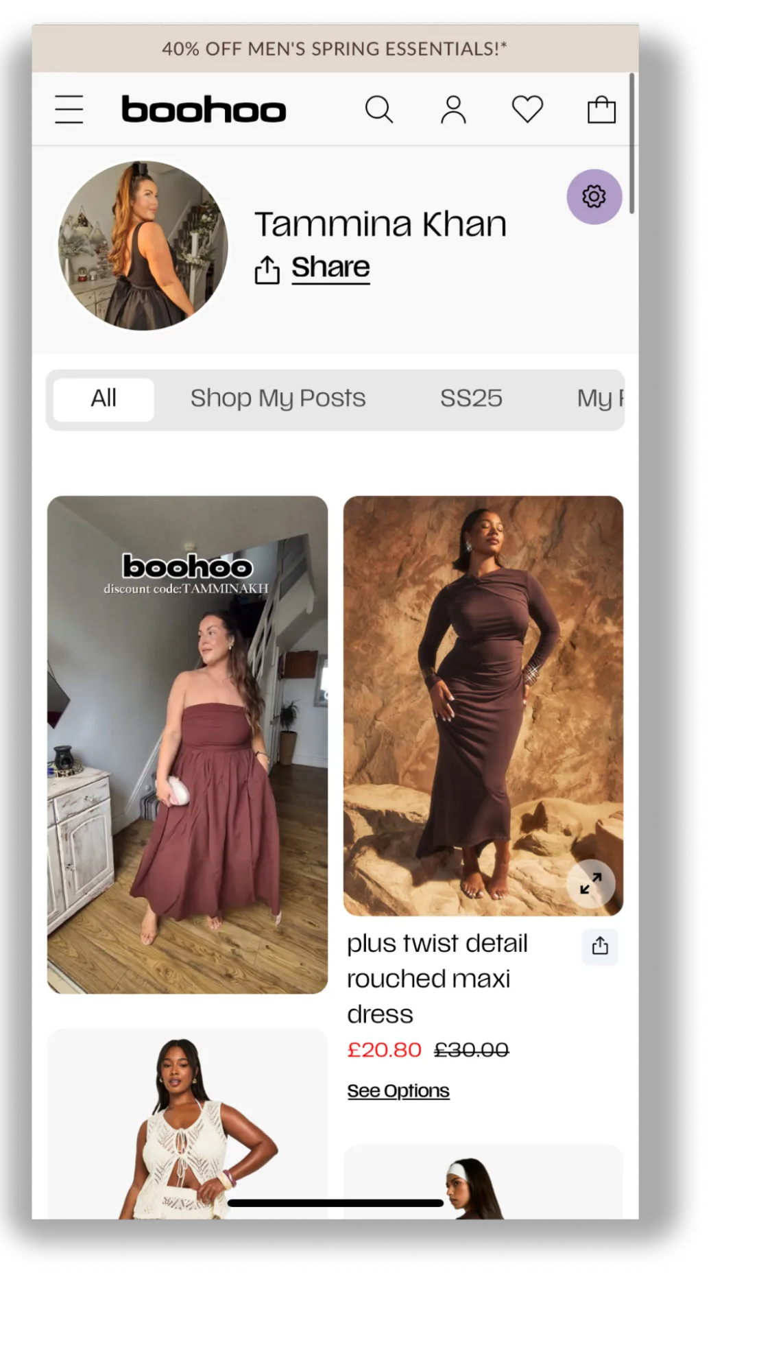 Brand-owned influencer storefront example
